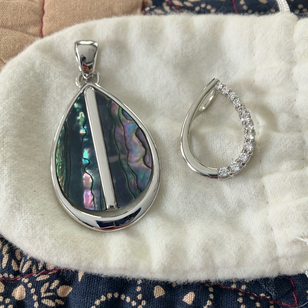 Elegant Silver Abalone Pendant
